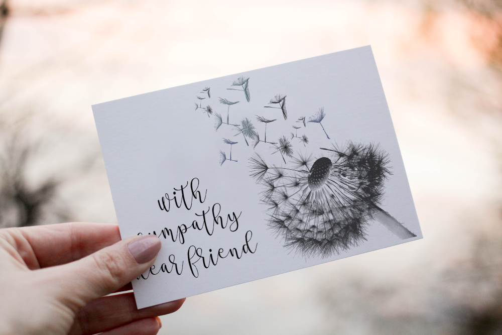 With Sympathy Dear Friend Card, Death Acknowledgement Card - Click Image to Close